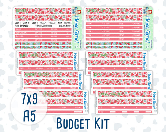 Kit 0276 - Budget - For 7x9 & A5 Planners | Notebooks - July - Melon Crush