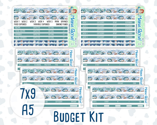 Kit 0247 - Budget - For 7x9 & A5 Planners | Notebooks - December - Snow Day Adventures
