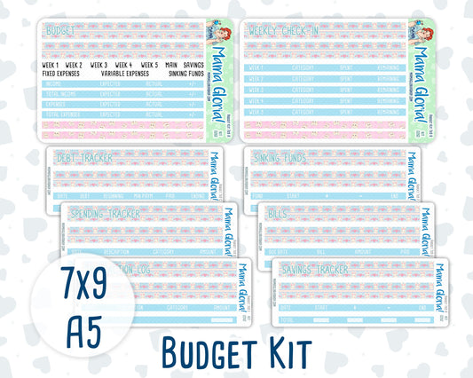 Kit 0262 - Budget - For 7x9 & A5 Planners | Notebooks - April - Spring Puffs