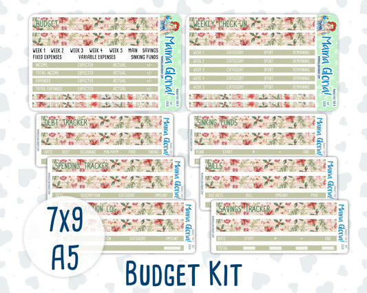 Kit 0308 - Budget - For 7x9 & A5 Planners | Notebooks - December - Knit & Holly