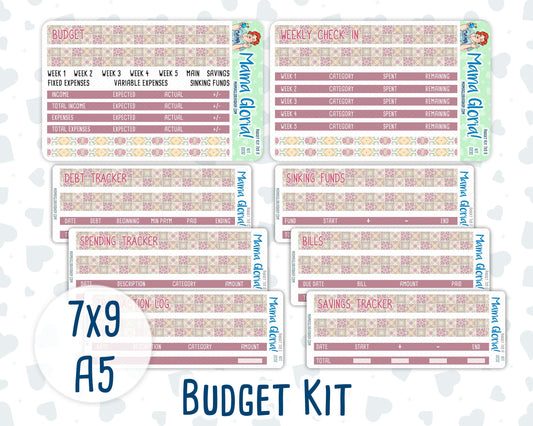 Kit 0232 - Budget - For 7x9 & A5 Planners | Notebooks - September - Heirloom Garden