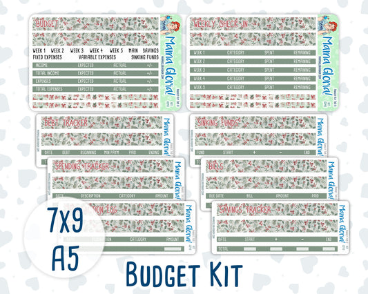 Kit 0245 - Budget - For 7x9 & A5 Planners | Notebooks - December - Vintage Christmas