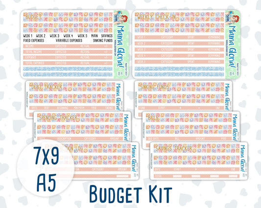 Kit 0222 - Budget - For 7x9 & A5 Planners | Notebooks - June - Beach Day