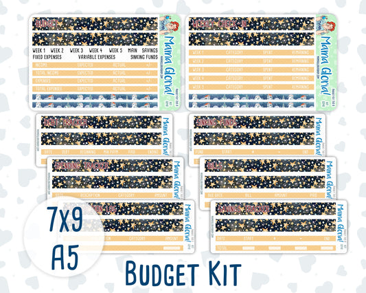 Kit 0248 - Budget - For 7x9 & A5 Planners | Notebooks - January - Midnight Countdown