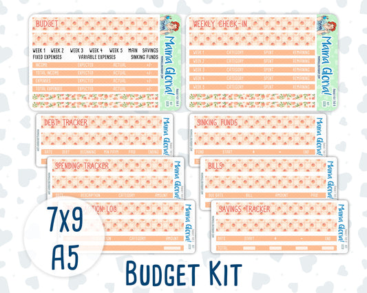 Kit 0228 - Budget - For 7x9 & A5 Planners | Notebooks - August - Just Peachy