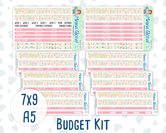 Kit 0260 - Budget - For 7x9 & A5 Planners | Notebooks - April - Pastel Egg Hunt