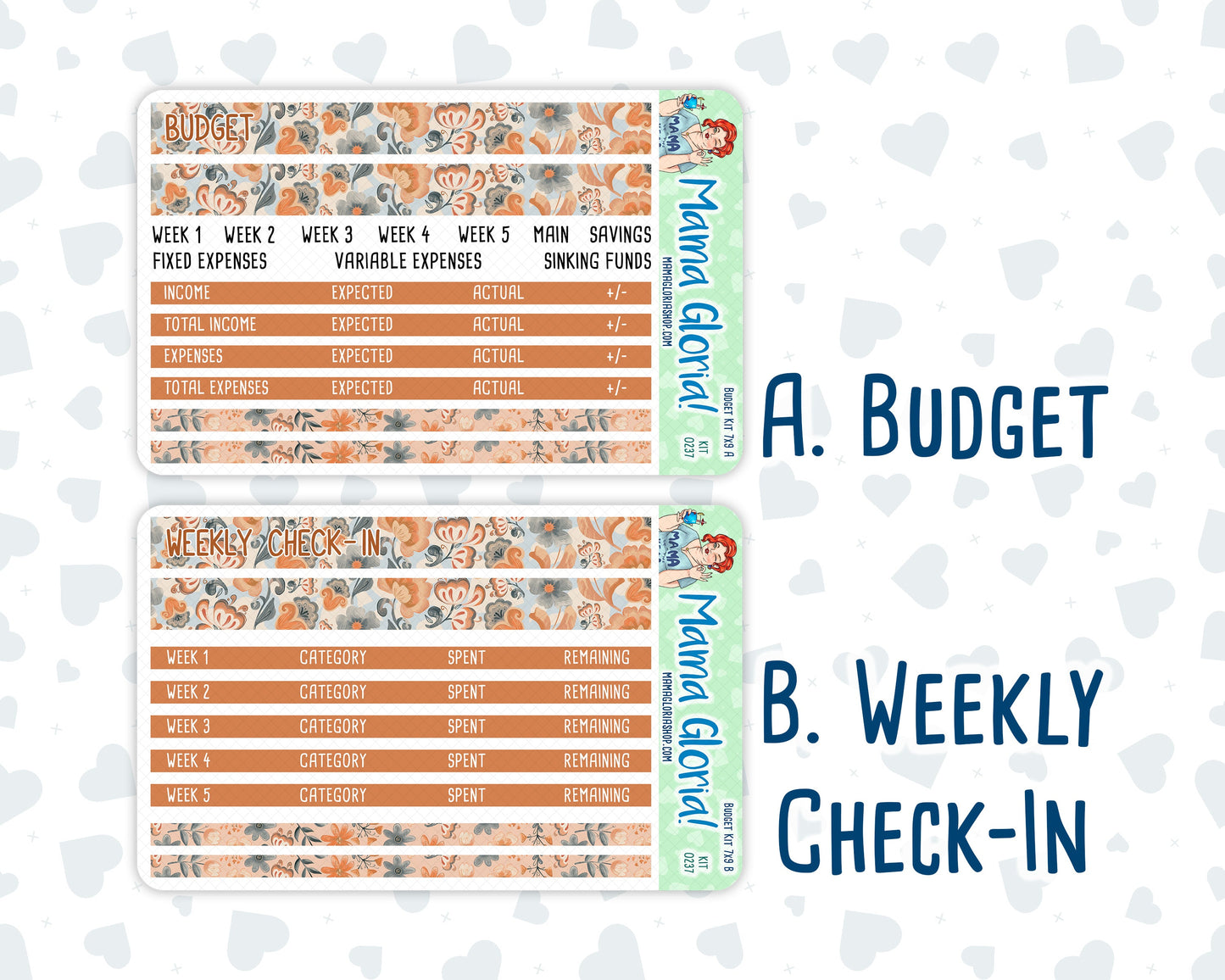 Kit 0237 - Budget - For 7x9 & A5 Planners | Notebooks - October - Forest Folk