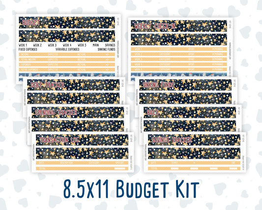 Kit 0248 - Budget - For 8.5x11 Planners | Notebooks - January - Midnight Countdown