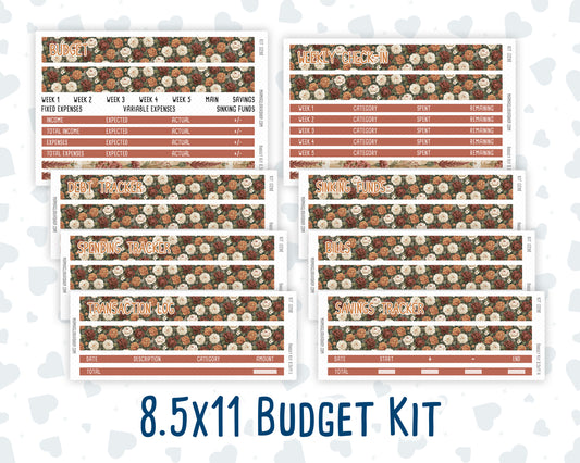 Kit 0298 - Budget - For 8.5x11 Planners | Notebooks - October - Velvet Bloom