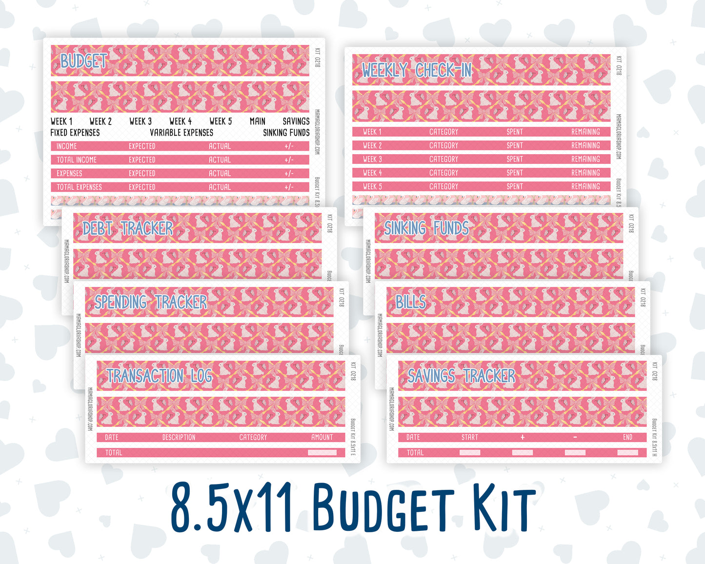 Kit 0218- Budget - Mother's Love- For 8.5x11 Planners - Notebooks - May