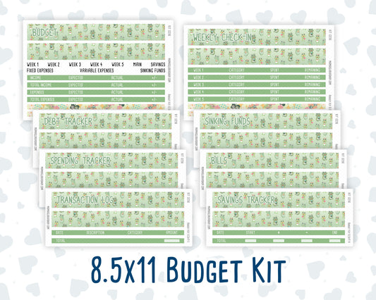 Kit 0256 - Budget - For 8.5x11 Planners | Notebooks - March - Froggy Luck
