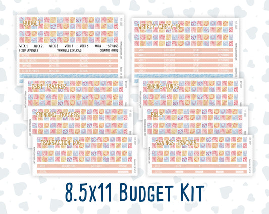 Kit 0222 - Budget - For 8.5x11 Planners | Notebooks - June - Beach Day