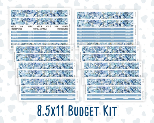 Kit 0249 - Budget - For 8.5x11 Planners | Notebooks - January - Icy Lace