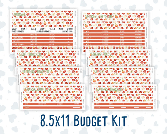 Kit 0235 - Budget - For 8.5x11 Planners | Notebooks - September - Apple Orchard
