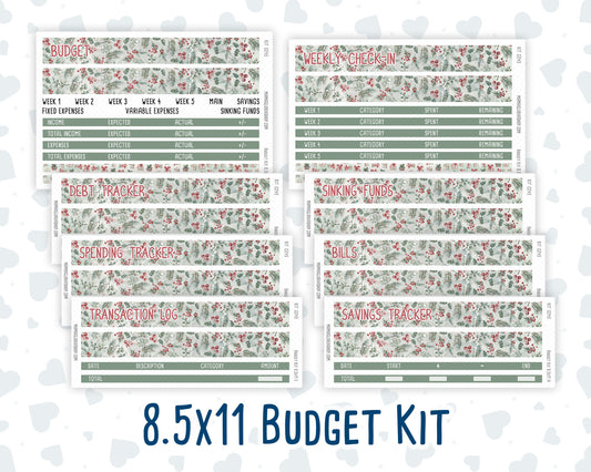 Kit 0245 - Budget - For 8.5x11 Planners | Notebooks - December - Vintage Christmas
