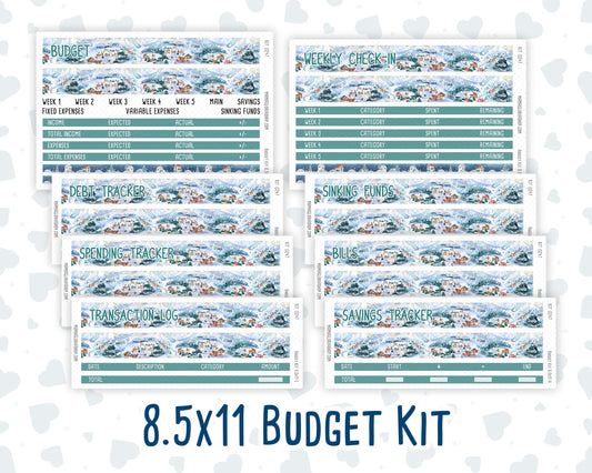 Kit 0247 - Budget - For 8.5x11 Planners | Notebooks - December - Snow Day Adventures