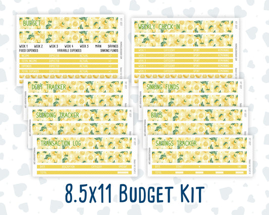 Kit 0227 - Budget - For 8.5x11 Planners | Notebooks - July - Lemon Grove