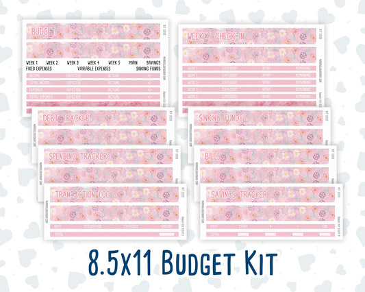 Kit 0253 - Budget - For 8.5x11 Planners | Notebooks - February - Rosy Daydreams