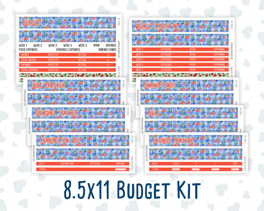 Kit 0220 - Budget - For 8.5x11 Planners | Notebooks - June - June Berries