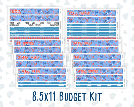 Kit 0224 - Budget - For 8.5x11 Planners | Notebooks - July - Patriotic Parade
