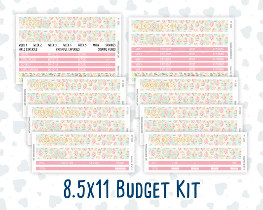 Kit 0260 - Budget - For 8.5x11 Planners | Notebooks - April - Pastel Egg Hunt