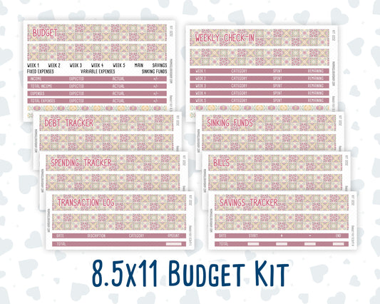 Kit 0232 - Budget - For 8.5x11 Planners | Notebooks - September - Heirloom Garden