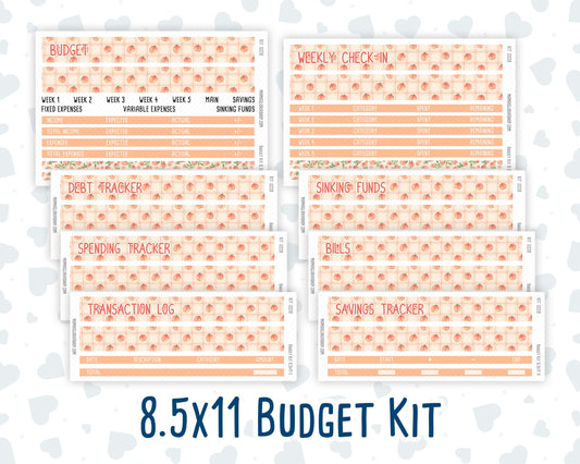 Kit 0228 - Budget - For 8.5x11 Planners | Notebooks - August - Just Peachy