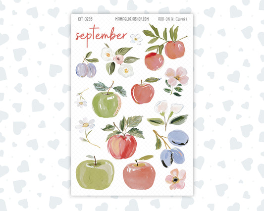 Kit 0295 - Clipart - For Planners | Notebooks | Journals - September - Apple Harvest