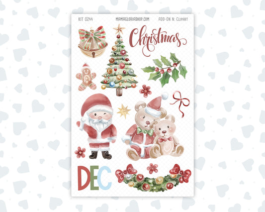 Kit 0244 - Clipart - For Planners | Notebooks | Journals - December - Santas Village