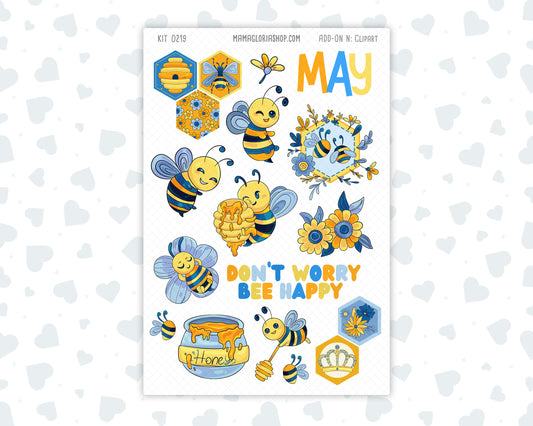 Kit 0219- Clipart - Bee's Business- For Planners - Journals - May