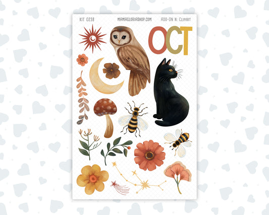 Kit 0238 - Clipart - For Planners | Notebooks | Journals - October - Starry Autumn Nights