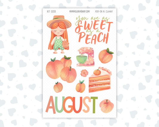 Kit 0228 - Clipart - For Planners | Notebooks | Journals - August - Just Peachy