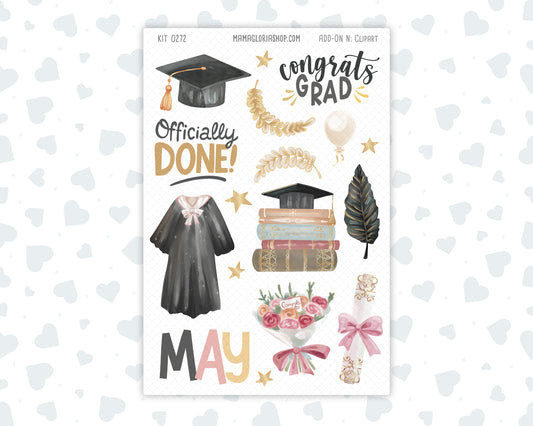 Kit 0272 - Clipart - For Planners | Notebooks | Journals - May - Graduation
