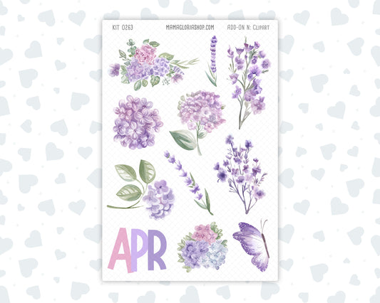 Kit 0263 - Clipart - For Planners | Notebooks | Journals - April - Lavender Drift