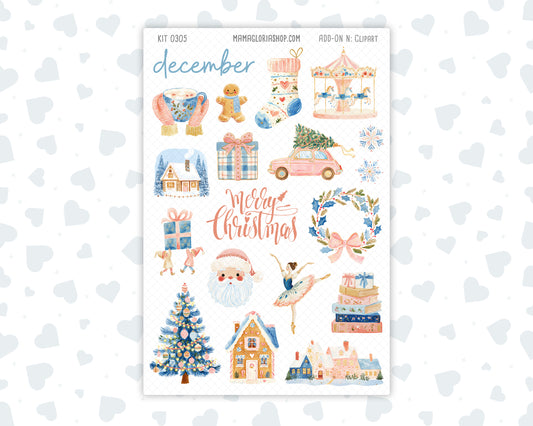 Kit 0305 - Clipart - For Planners | Notebooks | Journals - December - Sugarplum Parade