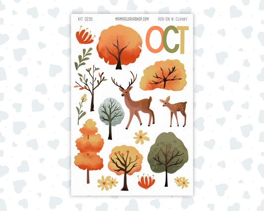 Kit 0239 - Clipart - For Planners | Notebooks | Journals - October - October Stroll