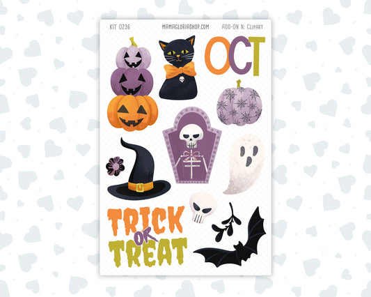 Kit 0236 - Clipart - For Planners | Notebooks | Journals - October - Sweet & Spooky