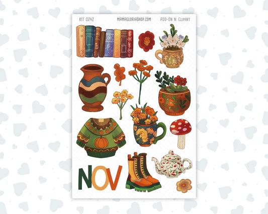 Kit 0242 - Clipart - For Planners | Notebooks | Journals - November - Cottage Autumn