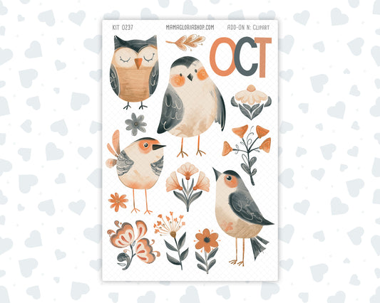 Kit 0237 - Clipart - For Planners | Notebooks | Journals - October - Forest Folk