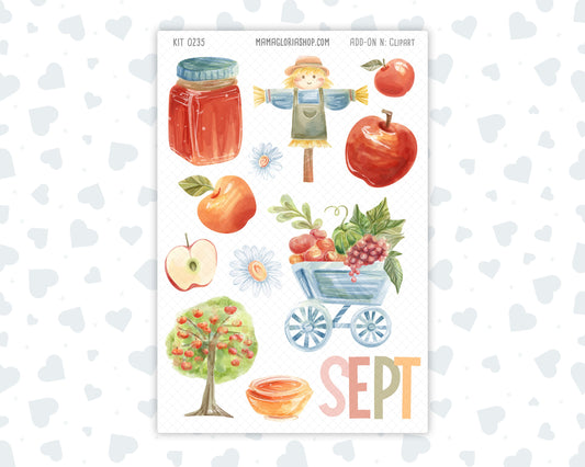 Kit 0235 - Clipart - For Planners | Notebooks | Journals - September - Apple Orchard