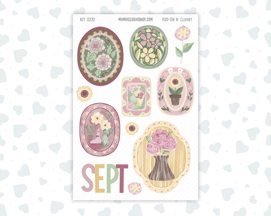 Kit 0232 - Clipart - For Planners | Notebooks | Journals - September - Heirloom Garden