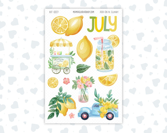 Kit 0227 - Clipart - For Planners | Notebooks | Journals - July - Lemon Grove