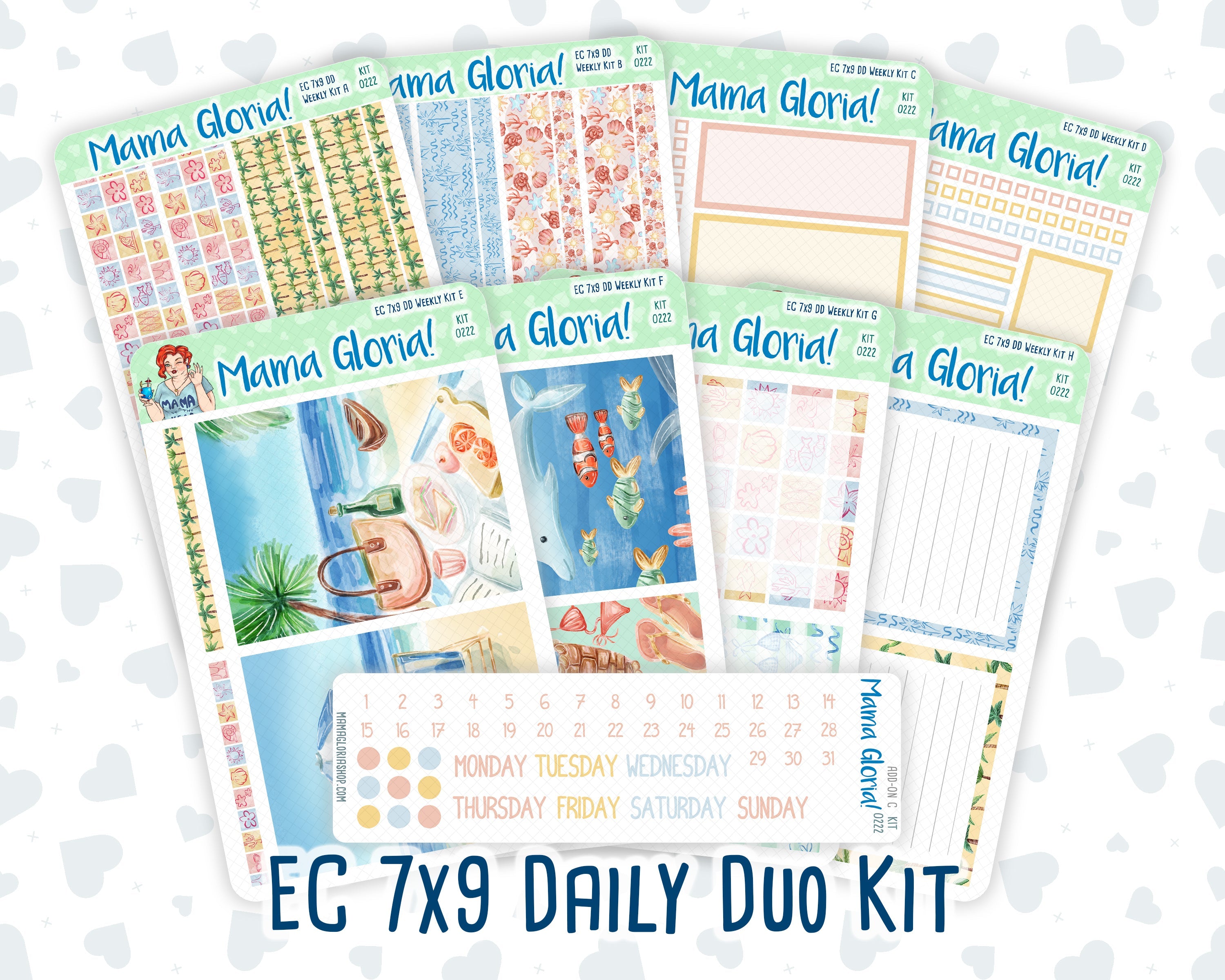 Kit 0222 - 7x9 - Daily Duo - Weekly Kit - June - Beach Day – mamagloriashop