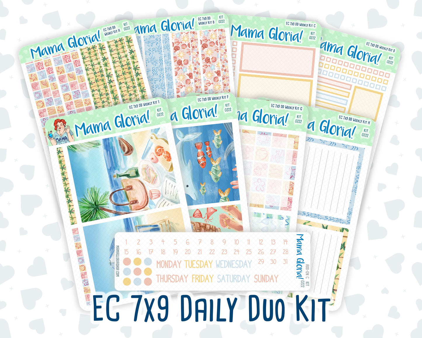 Kit 0222 - 7x9 - Daily Duo - Weekly Kit - June - Beach Day