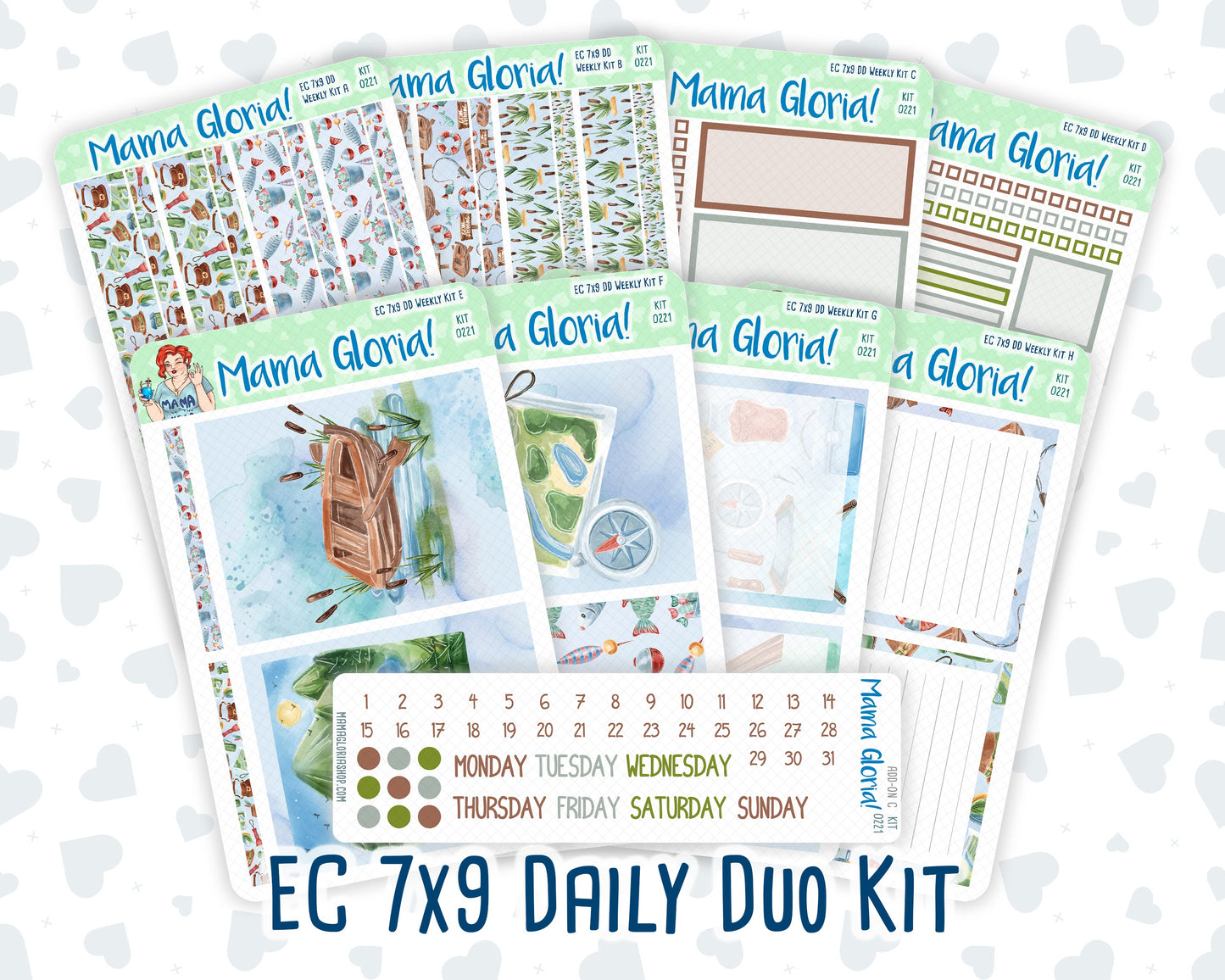Kit 0221 - 7x9 - Daily Duo - Weekly Kit - June - Gone Fishing