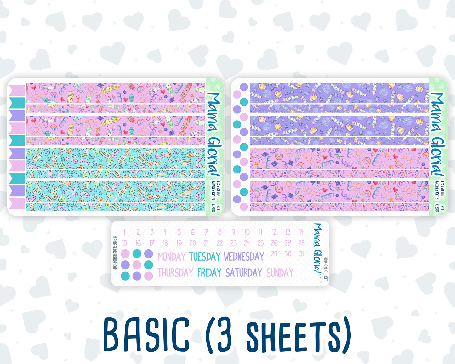 Kit 0230 - 7x9 - Daily Duo - Weekly Kit - August - School Daze