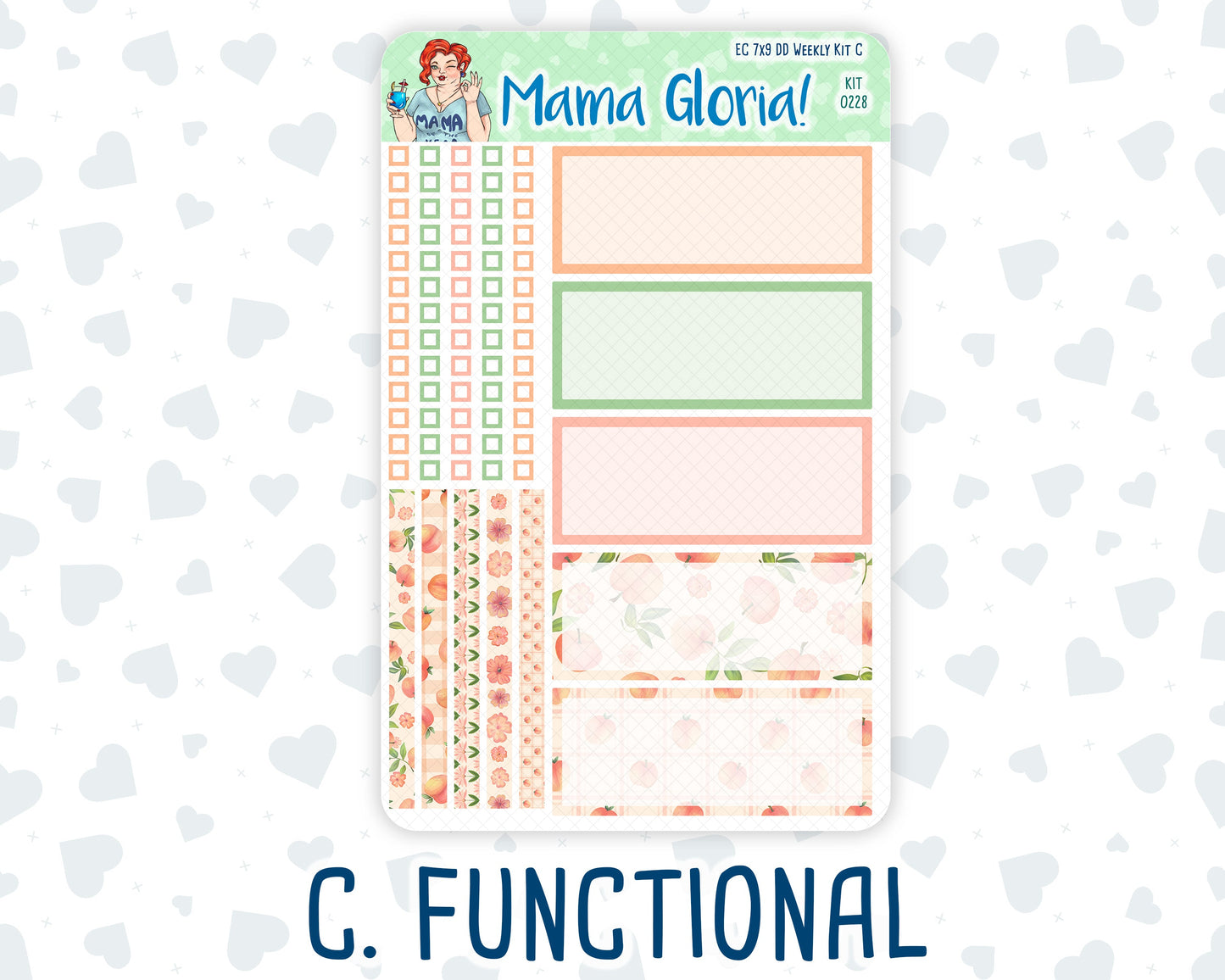 Kit 0228 - 7x9 - Daily Duo - Weekly Kit - August - Just Peachy
