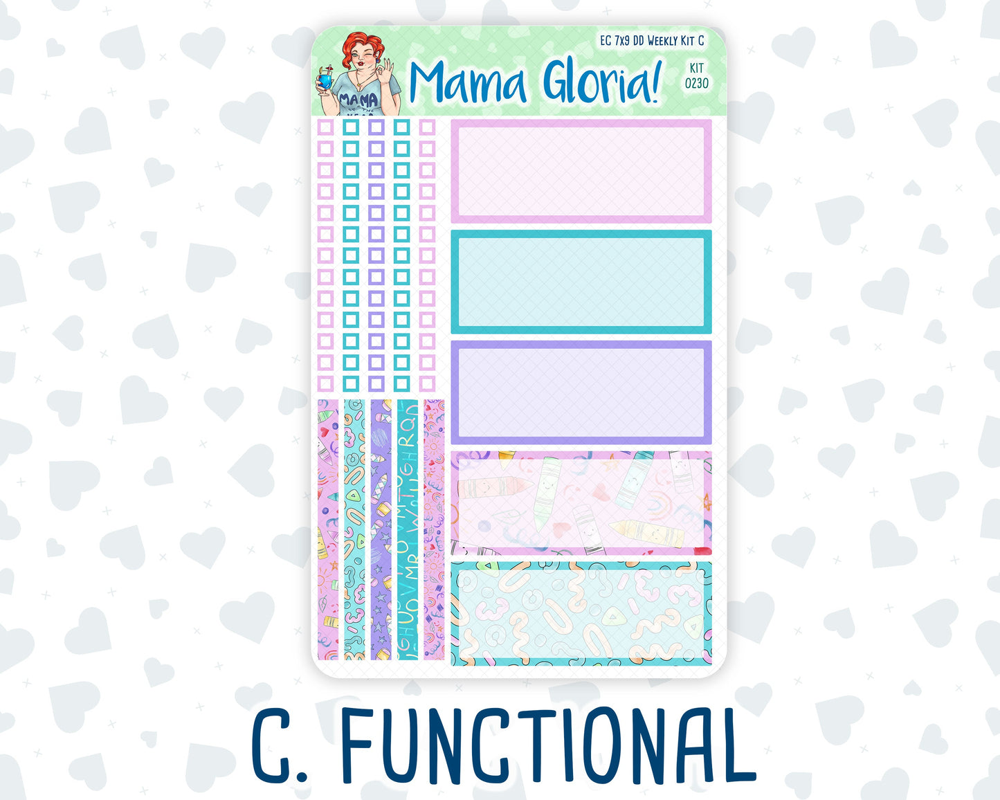 Kit 0230 - 7x9 - Daily Duo - Weekly Kit - August - School Daze