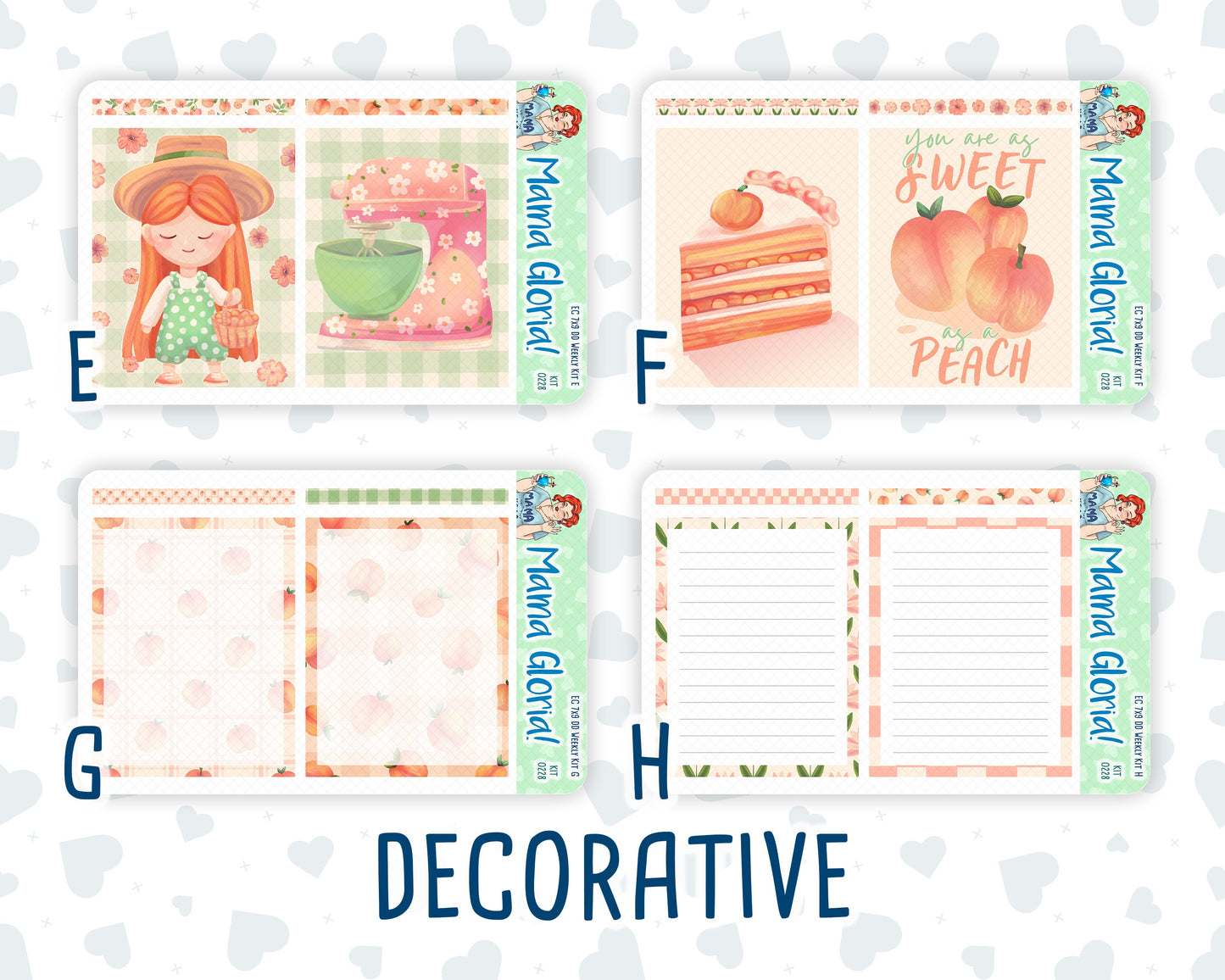 Kit 0228 - 7x9 - Daily Duo - Weekly Kit - August - Just Peachy