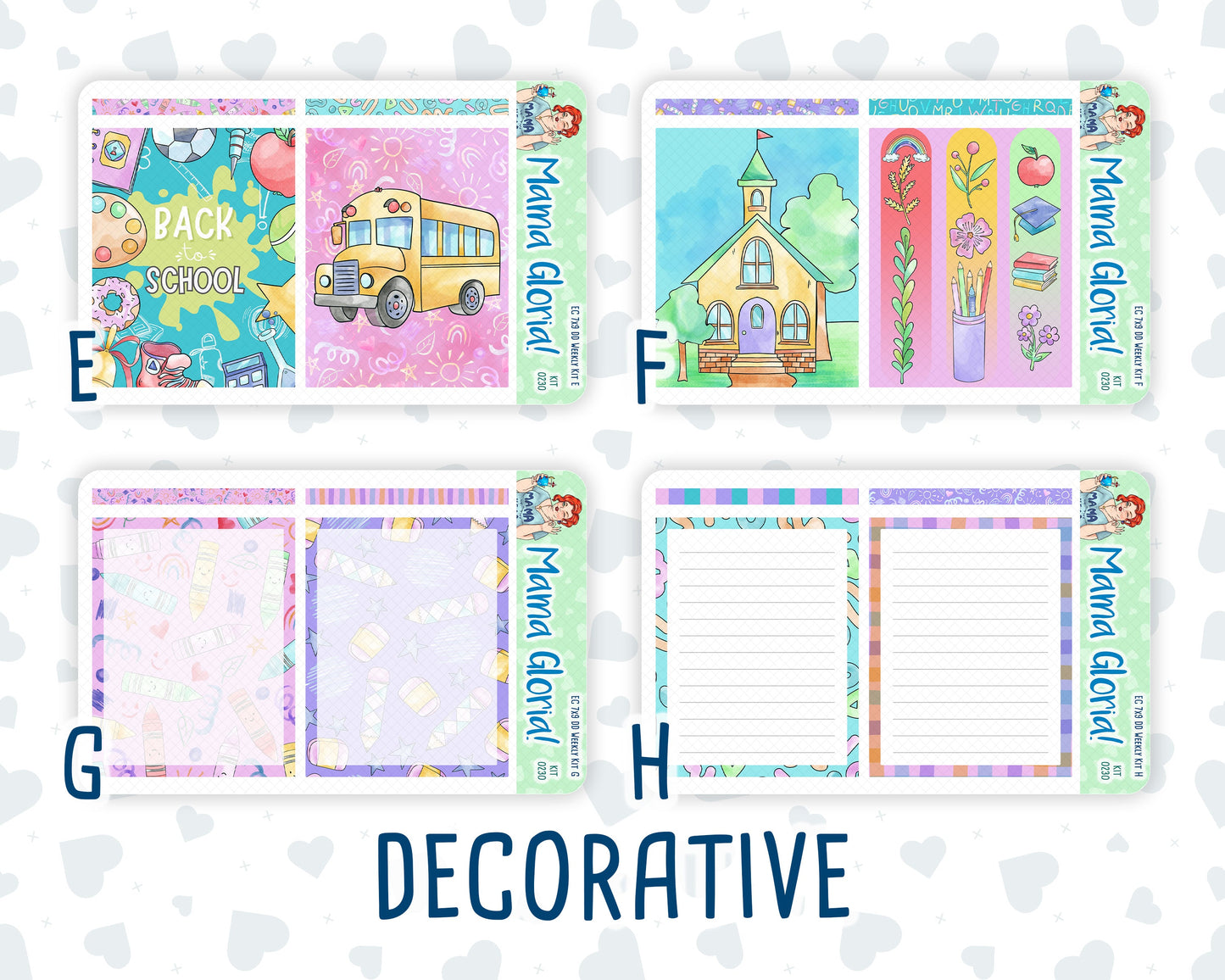 Kit 0230 - 7x9 - Daily Duo - Weekly Kit - August - School Daze